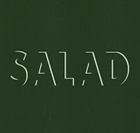the word salad on a green background
