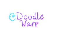 doodle warp logo on a black background