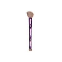 a purple hair brush on a black background