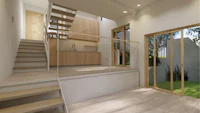 a house with stairs leading to an outdoor area