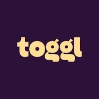 a purple background with the word toggl on it