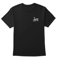 a black t - shirt with an image of a skateboard on it