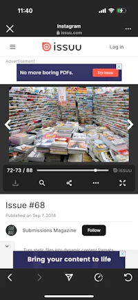 a screenshot of the issuu app on an iphone