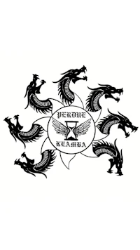 a black and white image of a group of dragons on a white background
