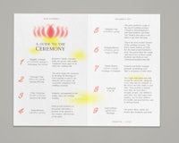 a booklet with the words light your ceremony