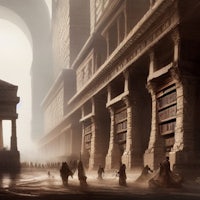 an image of a city with people walking through it