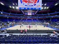 the inside of the detroit pistons arena
