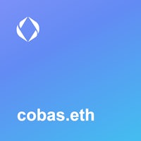 coba eth logo on a blue background