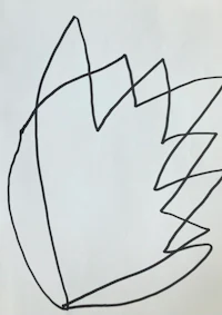 a black and white drawing of a flower