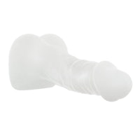 a white plastic sex toy on a white background