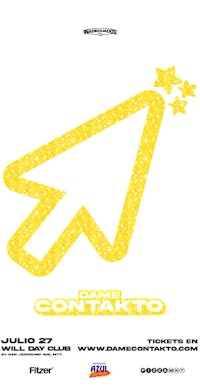 a poster with a yellow arrow on it