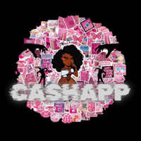 a pink circle with the word cashapp on it