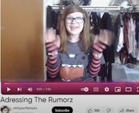 a woman is addressing the rumoz on youtube