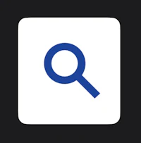 a magnifying glass icon on a black background