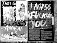 a black and white photo of a book with words on it