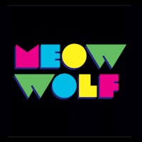 meow wolf logo on a black background