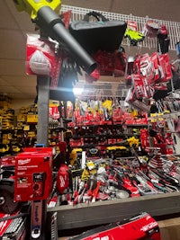 a display of tools in a store
