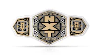 the nxt championship belt is shown on a white background