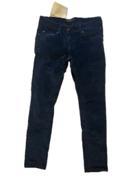 a pair of blue jeans with a tag on them