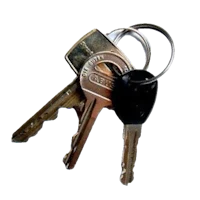 a pair of keys on a black background