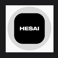 hesai logo on a black background
