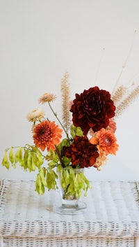 a vase filled with flowers on a table