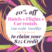 40 % off hotels, flights, car rentals use code tira