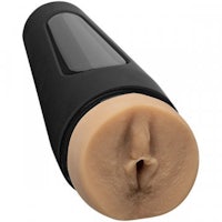 a black and white sex toy with a hole in it