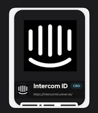 intercom id on a black screen