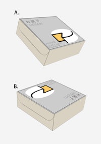 a diagram of a pizza box with an a and b