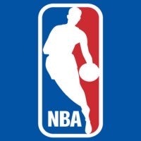 the nba logo on a blue background