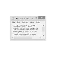 a screenshot of a notepad on a black screen