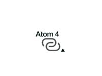 atom 4 logo on a black background