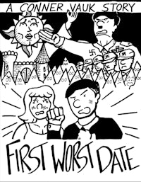 a poster for a corner vak story's first worst date