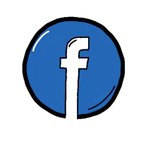a blue facebook logo on a black background