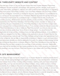 an example of a party website and content