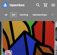 the opensea app is shown on a phone screen