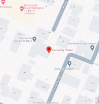 a map showing the location of a house