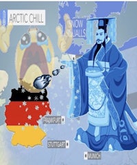 a map of europe with an image of arctic chill