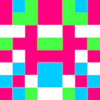 an image of a pink, green, and blue square pattern