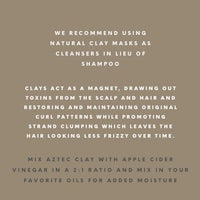 a text that reads, we recommend using natural clay make as a shampoo