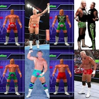 wwe wrestlers in different poses
