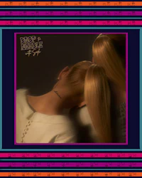 two girls with long blonde hair in a striped frame