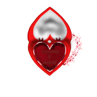 a red heart with the words lucky x astri