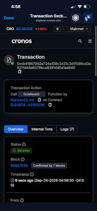 a screenshot of the cronos app on a phone