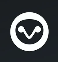 the v logo on a black background