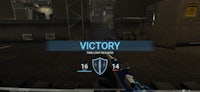 a screenshot of a video game with the word victory