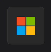 the microsoft logo on a black background