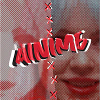 a poster with the word anime on it