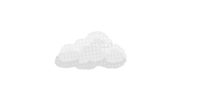 a white logo with a cloud on it